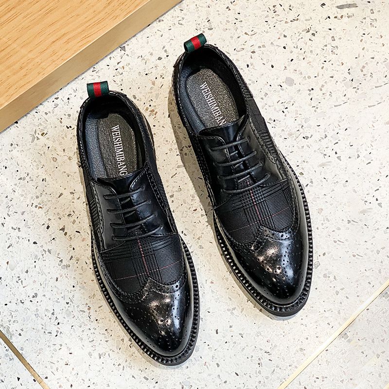 2023 Forår Ny Retro Brogue Sko Match Farve Kjole Sko Herre Trend Sko Åndbar Sko Casual Dress Sko