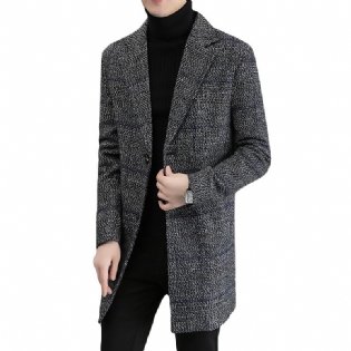 2023 Herrefrakkejakke Plaid Windbreaker Lang Sektion Varm
