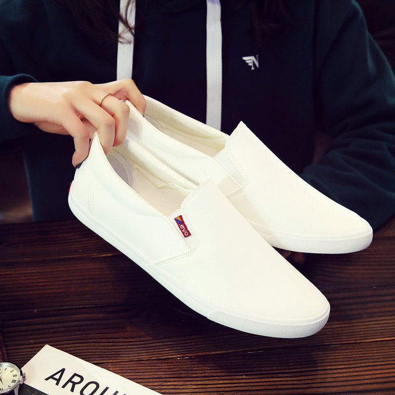 2023 Hunter Spring Nye Læder Fritidssko Vandtætte Ensfarvede Tynd Bund Slip-on Mænd