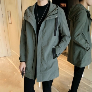 2023 Trend Fashion Løs Windbreaker Mænd Mellemlang Overtøjsjakke Tynd