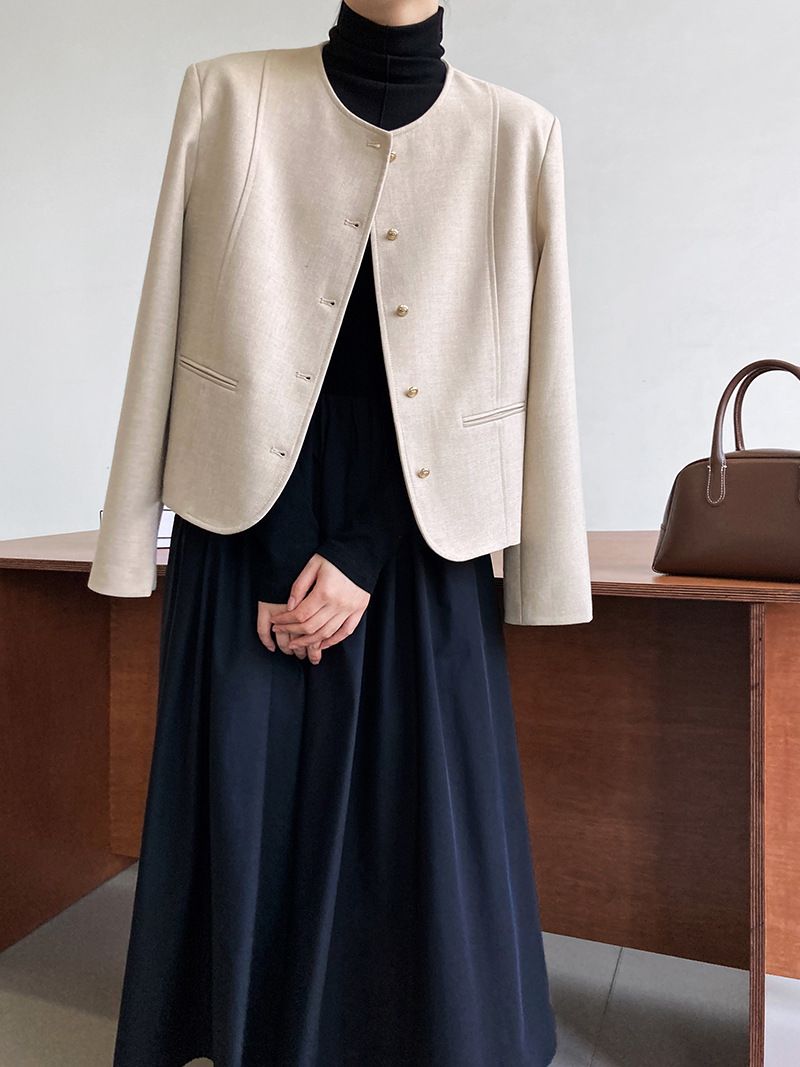 Blazer Jakke Dame Kort Sektion 2023 Temperament Mode