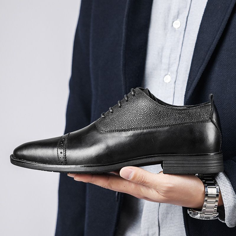 Brogue Sko Herresko Forår Retro Business Kjole Læder Bryllup Brudgom Sko Mandlige