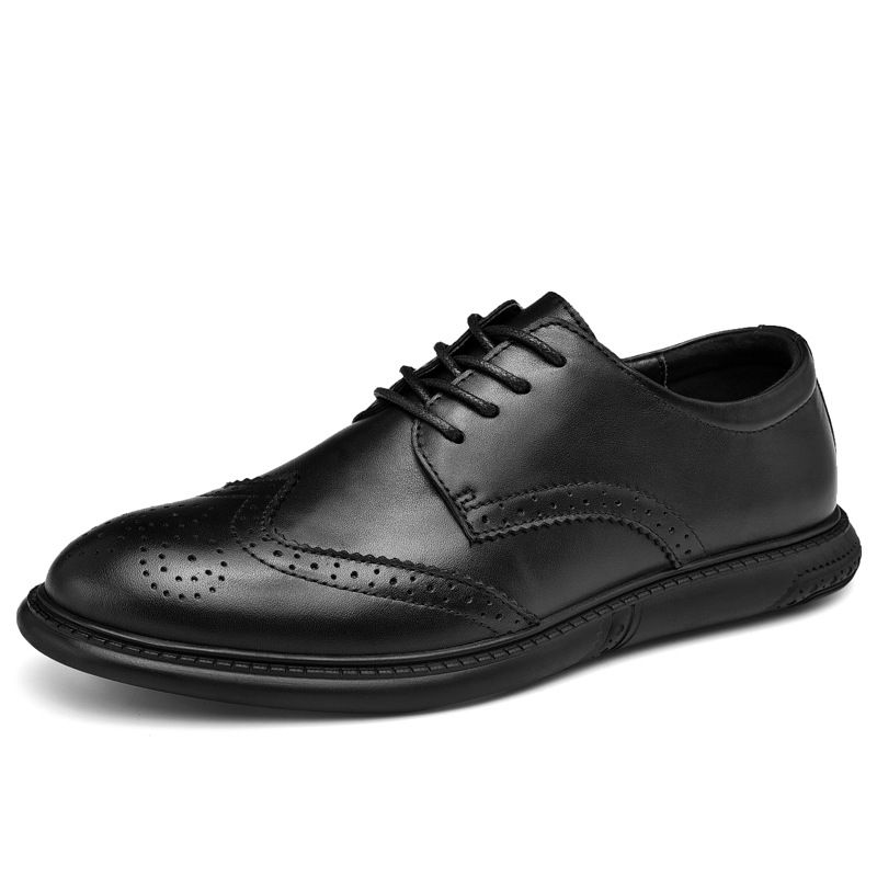 Brogue Sko Trendy Herresko Læder Fritidssko Tyk-sålede Kjole Sko Udskårne Business Sko Stor Størrelse