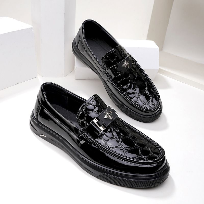 Business Casual Dress Shoes Mænds Chaoliu Prægede Loafers Peas