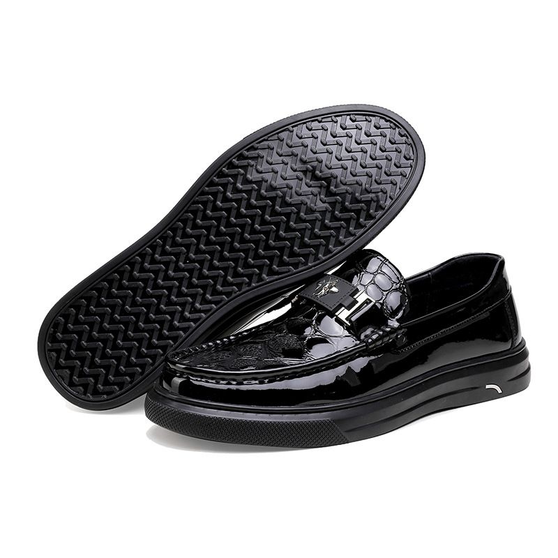 Business Casual Dress Shoes Mænds Chaoliu Prægede Loafers Peas