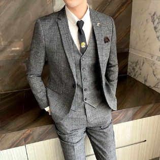 Casual Suit Herrefrakke Trendy Slank Smuk Tredelt Kjole