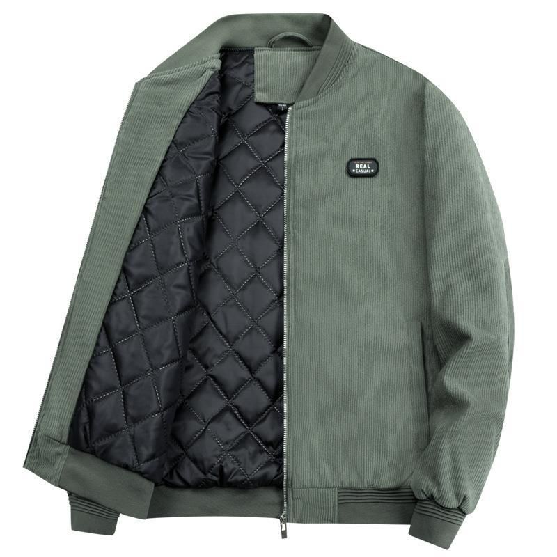 Corduroy Bomuldsjakke Mænd Retro Tyk Jakke Kort Arbejdstøj Casual