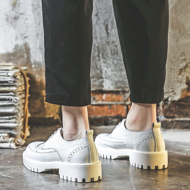 Dress Sko Herre Brogue Sko Afslappet Trendy Business Kjole Indre Højde Øge Ungdoms Jakkesæt Bryllup Sko