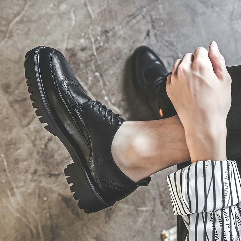 Dress Sko Herre Brogue Sko Afslappet Trendy Business Kjole Indre Højde Øge Ungdoms Jakkesæt Bryllup Sko