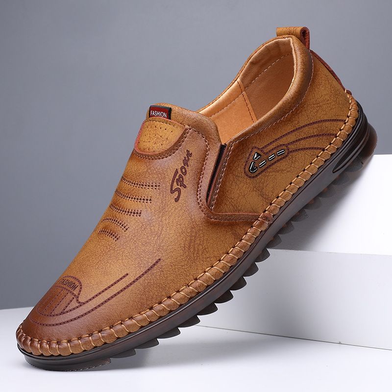 Dress Sko Herre Sommer Afslappet Sko Blødsålede Køresko Slip-on Trendy Åndbare Ærter Sko Til Mænd
