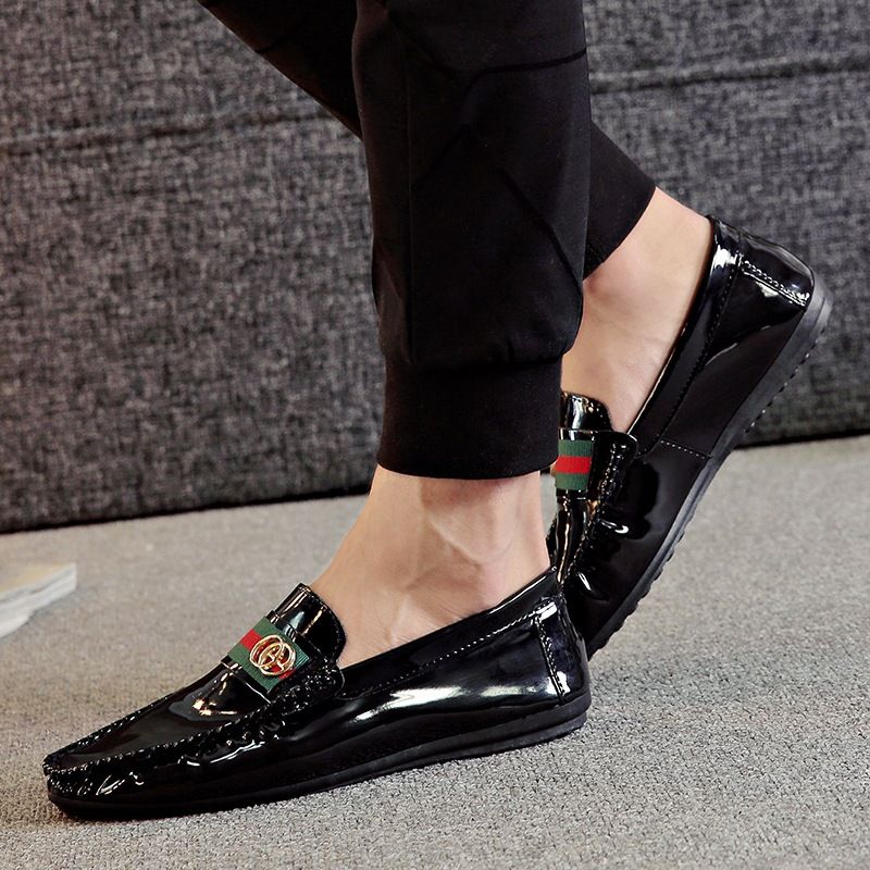 Efterår Mænds Ærter Sko Køresko Trendy Sneakers Mode Lak Spejl Behagelige Fritidssko