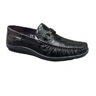 Flad Lav Mund Slip-on Ærter Sko Fåreskind Metal Spænde Mode Loafers