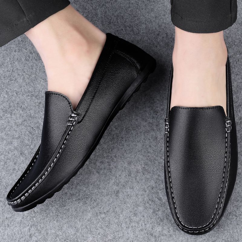 Forår Lav Top Ærter Sko Daglig Rund Tå Mænds Store Størrelse Fritidssko Nye Åndbare Loafers Mode Trend Sko