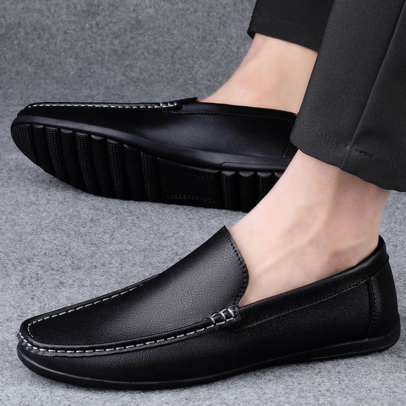 Forår Lav Top Ærter Sko Daglig Rund Tå Mænds Store Størrelse Fritidssko Nye Åndbare Loafers Mode Trend Sko