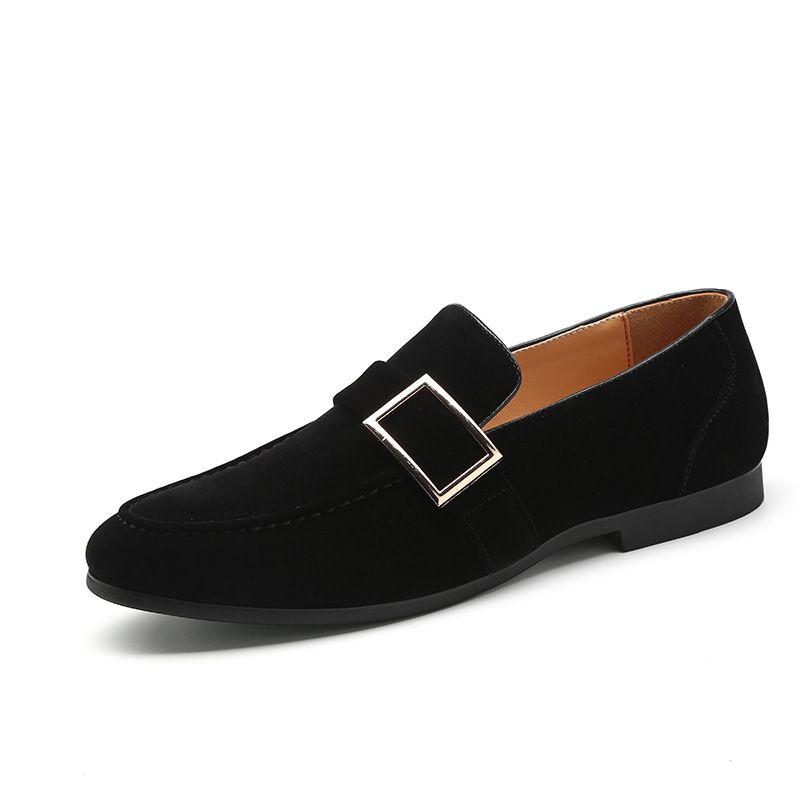 Forårssko Til Mænd Mænds Kjole Sko Ægte Læder Slip-on Herresko Trendy Sko Herre Ruskind Ærter Sko Sko Herremodeller