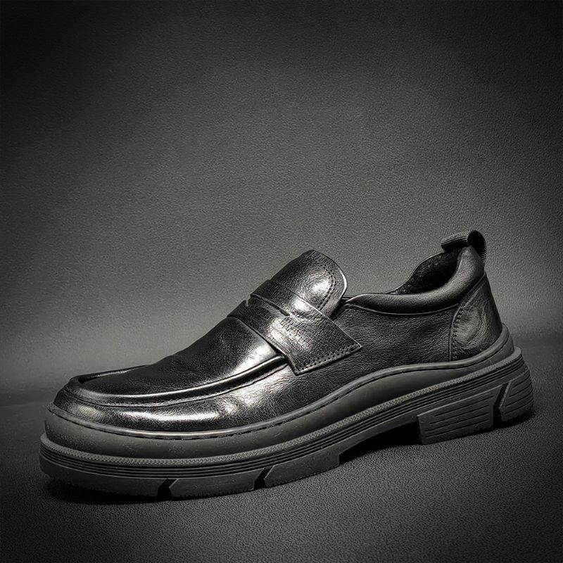 Formelle Sko Mænds Business Læder Fritidssko Herresko Efterårsærter Sko Slip-on Sko Bløde Sål Højdeforøgende Sko