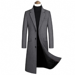 Herre Ulden Frakke Slim Fit Lang Tyk