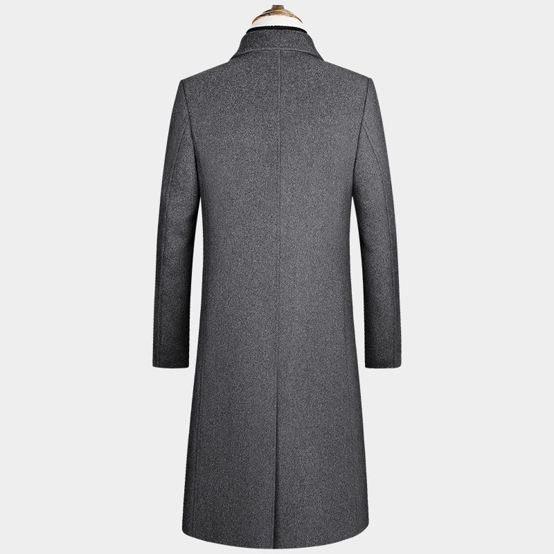 Herre Ulden Frakke Slim Fit Lang Tyk