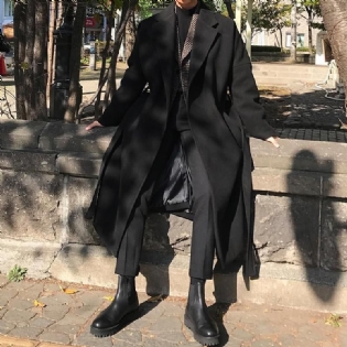 Herre Ulden Jakke Mellemlang Løs Windbreaker Temperament Trendy