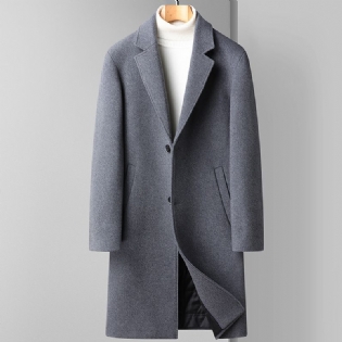 Herre Uldfrakke Lang Tyk Casual Gentleman