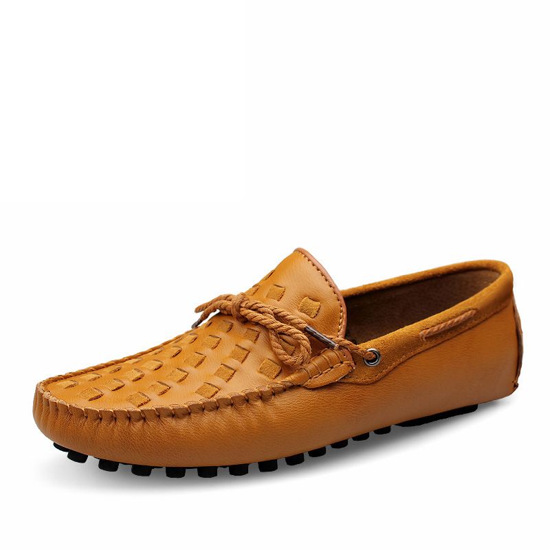 Kidney Bønne Sko Herre Kjole Sko Blød Sål Casual Loafer Sko Ungdom Trendy Udendørs Læder Sko