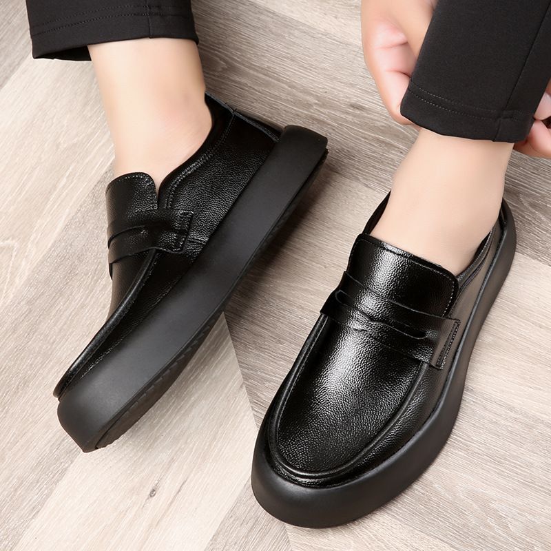 Kjole Sko Mænds Efterår Ny Trend Læder Business Casual Ærter Sko Kohud Blød Bund Herresko