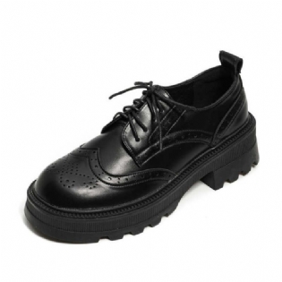 Kjolesko Dame 2023 Forår Og Sommer Nye Retro Brogue Sko Til Kvinder Afslappet Loafers Med Tyk Sål