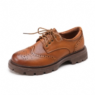 Kjolesko Kvinder 2023 Forår Og Efterår Nye Brogue Sko Dame Kjole Sko Rund Tå Skridsikre Retro Loafers
