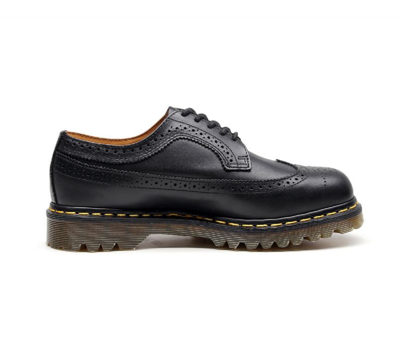 Klassiske 5-hullers Læder Martin Støvler Brogue Sko Herresko Udskåret Design Flade Sko Herre- Og Damesko Stor Størrelse
