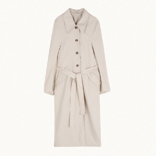 Lapel Lang Windbreaker Dame 2023 Afslappet Temperament Frakke