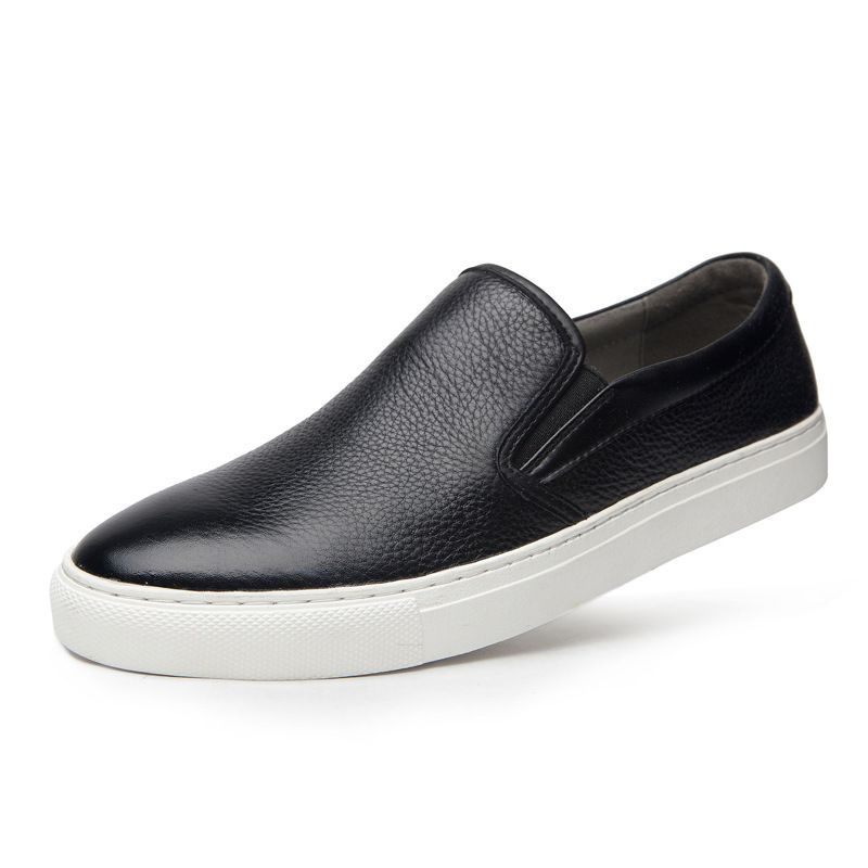 Loafers I Læder Til Mænd Afslappede Sneakers Trendy Åndbare Slip-on Herresko