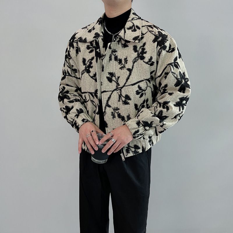 Mænds Jakke Casual Print Lapel Loose Floral