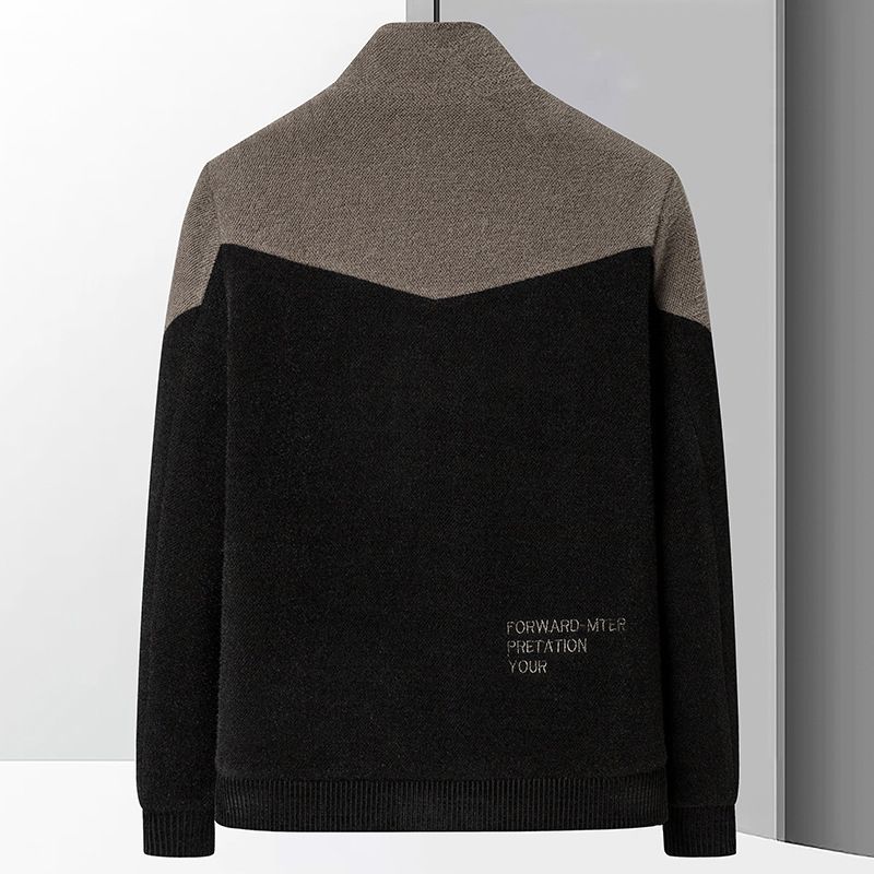 Mænds Jakkestandskrave Colorblock Coat Slim Fit