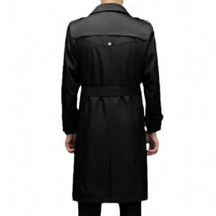 Mænds Lang Trenchcoat Løs Business Casual Dobbeltradet Trend
