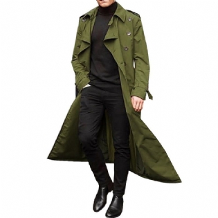 Mænds Mellemlang Trenchcoat Mode Afslappet