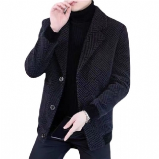 Mænds Uldfrakke Trendy Jakke Lapel Slim Fit
