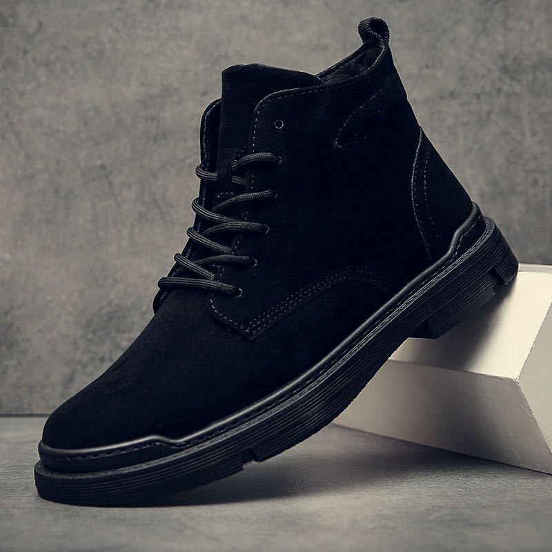 Martin Støvler Mænds High-top Læderstøvler Snestøvler Mid-top Korte Værktøjssko Herre Trendy Sko Formelle Sko Herresko Vinter