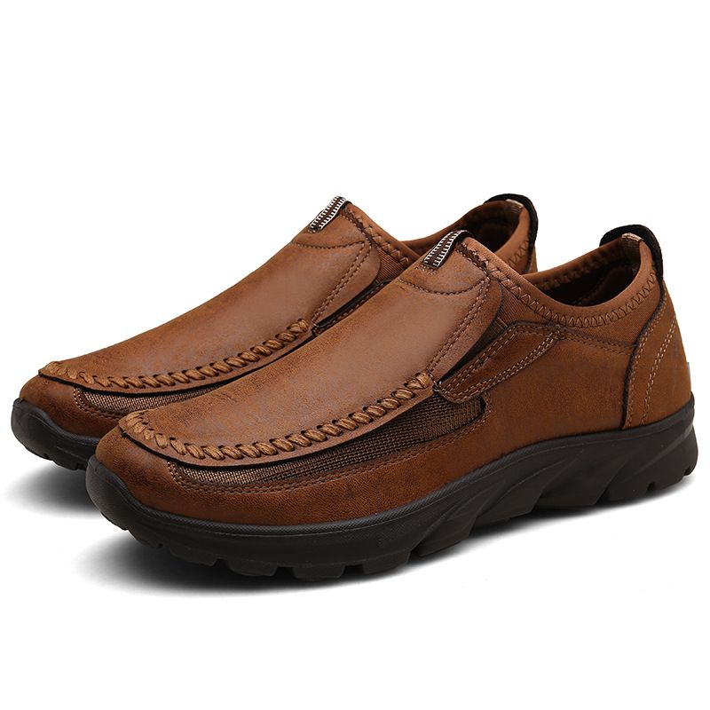 Nye Mænds Business Fritidssko Outdoor Loafers Slip-on Tyksålede Herresko Mode Flade Sko