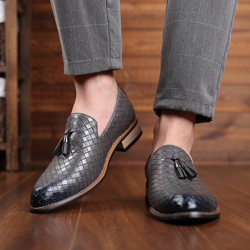 Nye Mænds Casual Peas-sko Stor Størrelse One Foot Slip On Flat Shoes Tassel Fashion Herresko