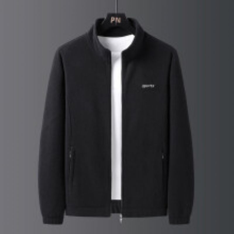 Sherpa Herrejakke Løs Afslappet Standkrave Slim Fit