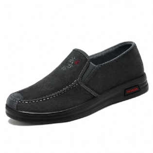 Sko Herre 2023 Nye Herresko Åndbare Slip-on Lærred Sko Blød Bund Fritidssko Trendy Ærter Sko