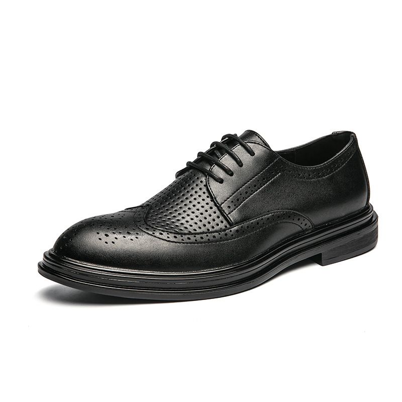 Stor Størrelse 46 Brogue Sko Udskårne Herresko Sommer Hule Åndbare Hår Stylist Trend Business Casual Sko