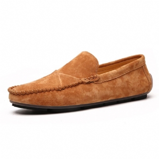 Stor Størrelse Slip-on Loafers Læder Ærter Sko Afslappet Trendy Herresko Retro Køresko Ny