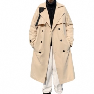 Tooling Mid-længde Windbreaker Mænds Trendy Casual Smuk Frakke Løs Jakke