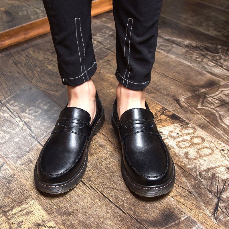 Trendy Sko Sommer Åndbare Mænds Store Hoved Kjole Sko Rund Tå Slip-on Fritidssko Mode Loafers