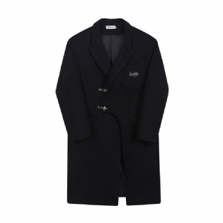 Uld Jakke Herre Fortykket Lang Metal Windbreaker