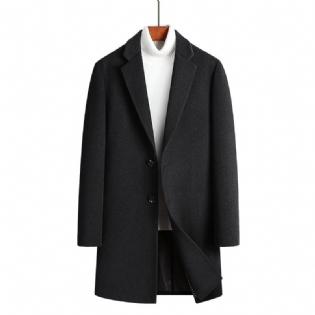 Uldjakke Herre Mellemlang Ungdommelig Slim Windbreaker