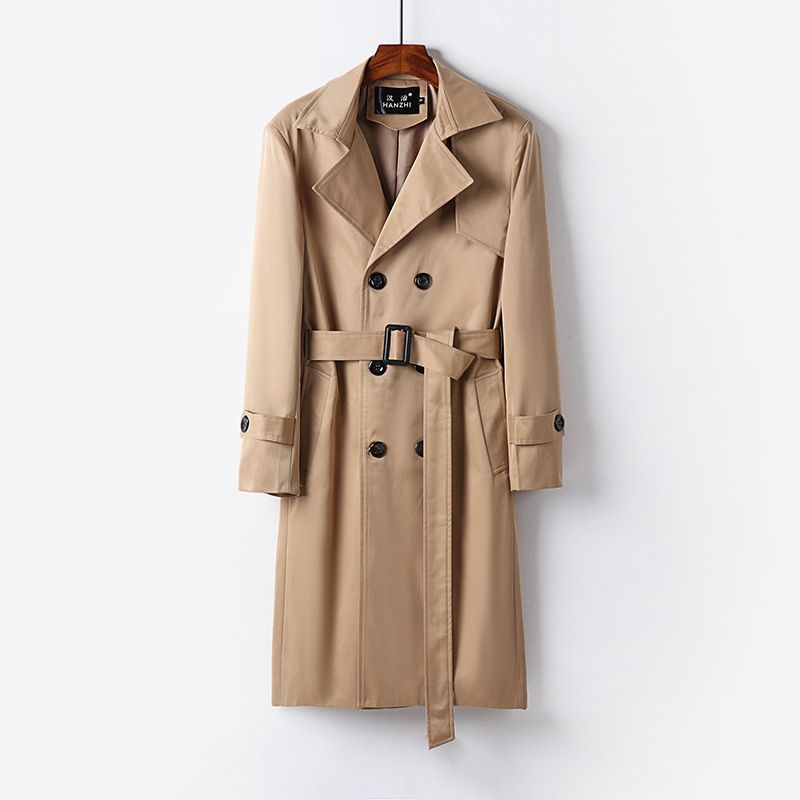 Windbreaker Herre Lang Sektion Smuk Slim-fit Frakke Ny