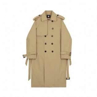 Windbreaker Herre Mellemlang Frakke Trendy Smuk Løs