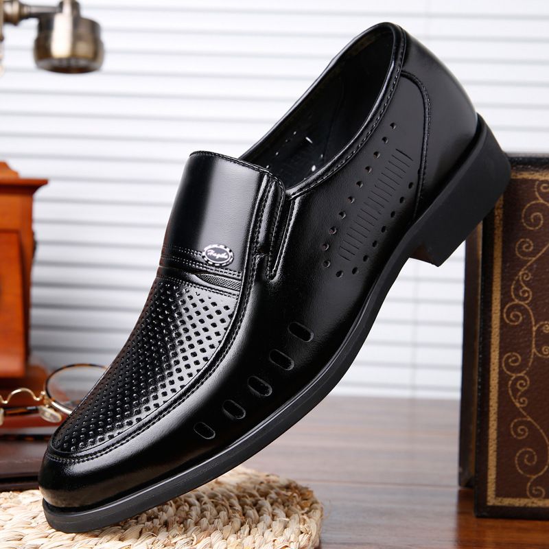 2023 Dress Shoes Mænds Business Åndbare Hule Sandaler Casual